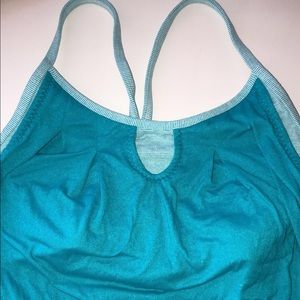 blue athletic tank top